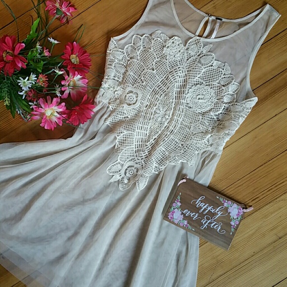 Free People Dresses & Skirts - {Free People} SALE!! Dress in Tulle and Crochet